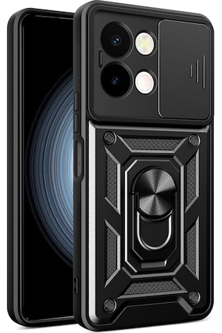 Nihcase Vivo Y28 Kılıf Magnetik Standlı Kamera Korumalı Slide Sürgülü Cover Kapak