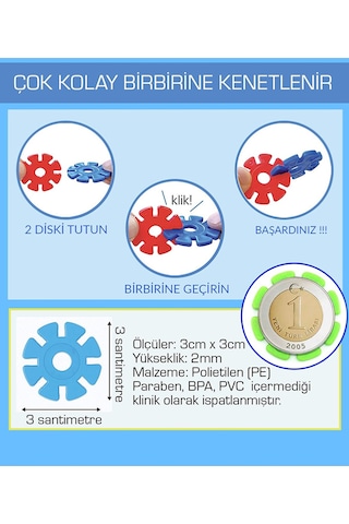 Think Master Masterflakes Eğitici Kilitli Diskler Stem Eğitimi Uyumlu 10 Renk 600 Parça Yapı Oyuncak Seti