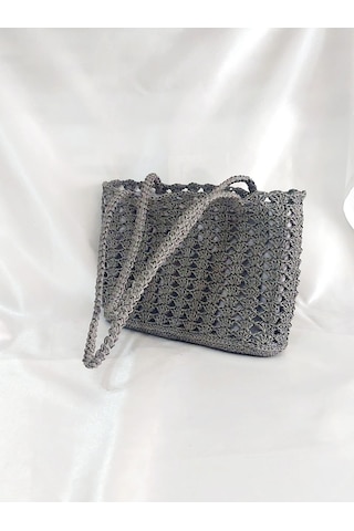 Umela Butik Gri Bayan Kol Ve Omuz Çantası