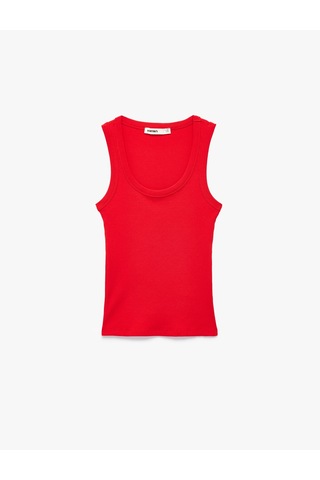 Koton Pamuklu U Yaka Slim Fit Atlet Kırmızı 6sak10269ek