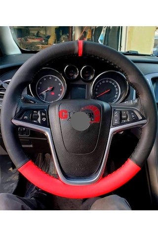 Skoda Scala Dikmeli Direksiyon Kılıfı Iki Renkli Yüzüklü Kırmızı