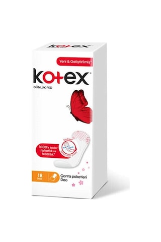 Kotex Rahatlık Ve Ferahlık Deo İnce Günlük Ped 18'li Kotex Rahatlık Ve Ferahlık Deo İnce Günlük Ped 18'li