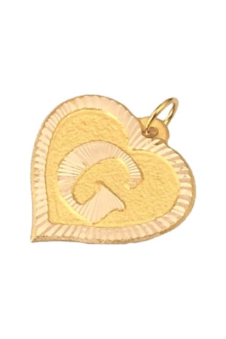 0.25 Gram 14 Ayar G Harfi Kalp Kolye Ucu