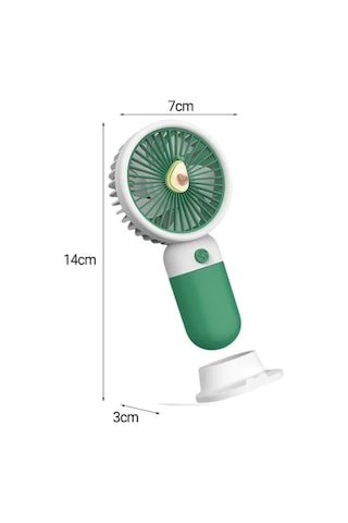 Mini Şarjlı El Fanı Telefon Standlı 3 Kademe Hız Type C Şarj Girişli 15w Meyve Tasarım Vantilatör