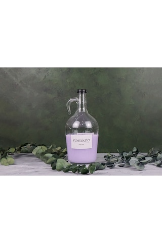 Dekoratif Cam Yumuşatıcı Şişesi 1500 Ml Siyah Kapaklı Şeffaf