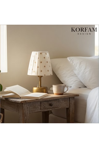 Yıldız İşlemeli Kumaş Pilli Masa & Gece Lambası Çok Renkli