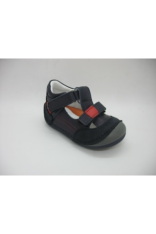 Angelokids Perlina 01102 Doğal Deri Ortopedik Ilk Adım Ayakkabısı 18-21 (429131442) Lacivert - Siyah