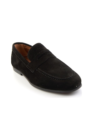 Siyah Hakiki Deri Erkek Loafer Ayakkabı E01594456402 Siyah