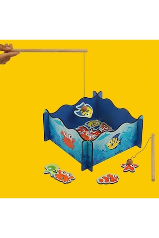 Calimera Toys Havuzlu Ahşap Balık Yakalama Oyunu Oltalı