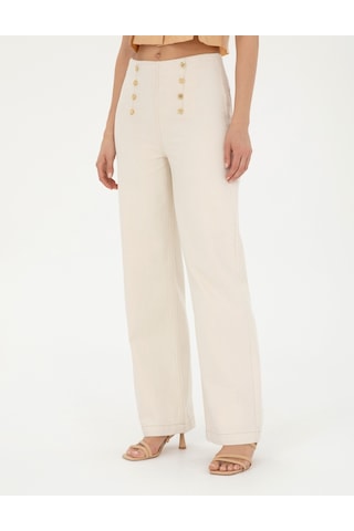 Pierre Cardin Kadın Krem Pantolon Kanvas-chino 50289795-vr071
