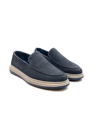 Greyder 64696 Erkek Hakiki Deri Baskılı Lastikli Comfort Casual Ayakkabı Lacivert