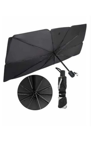 Tüm Araçlar Için Katlanabilir Şemsiye Araba Ön Cam Güneşlik/ Araç Içi Esnek Şemsiye Gölgelik / Araç İçi Koltuk Arkası Tutucu Hediyedir. 135 Cm - 75 C 1