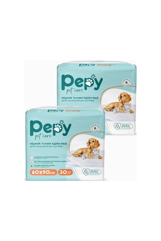 Pepy 60x90 Hijyenik Tuvalet Eğitim Pedi 30'lu 2 Paket 60 Adet