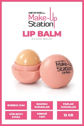 New Well Make-up Station Lip Balm Big Bubble Aromalı 12gr 001