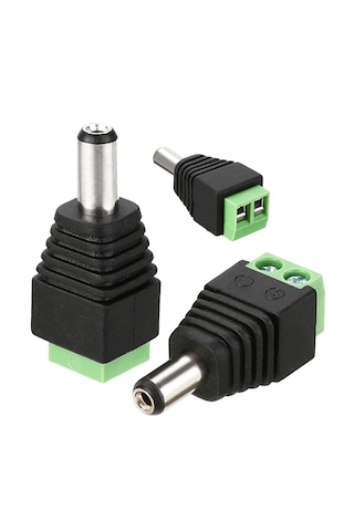 10 Adet 5.5x2.1 Mm. Power Erkek Jack To Klemens Güç Giriş Soket