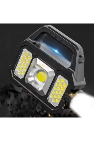 P-880a Solar Powerbanklı Şarjlı Taşınabilir Güçlü Fener