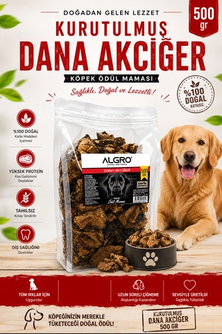 %100 Dana Akciğer Çiğneme Maması 500 Gr