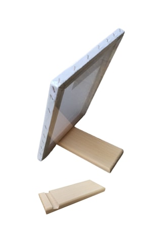 Masaüstü Şövaleli Resim Boya Başlangıç Seti, 2 Tuval, 6lı Boya, Palet, Vernik. Şövalye