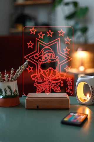 Kişiye Özel Hediyesi Noel Baba Masaüstü Led Lamba