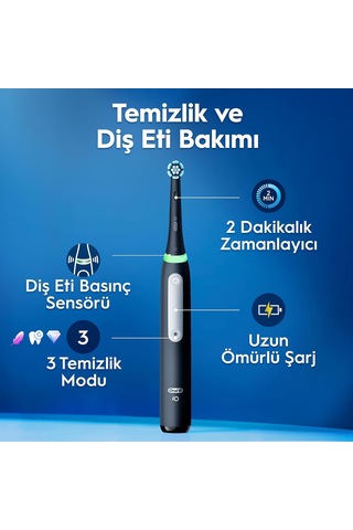 Oral-b Io3 Siyah Şarjlı/elektrikli Diş Fırçası, 1 Fırça Başlığı,