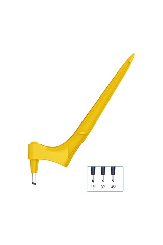 Leezsing 3'lü Uçlu 15 /30 /45 Çelik El Kesici Oymacı Bıçak Seti - Sarı, 360 Döner, Hassas Kâğıt Kesimi Sarı