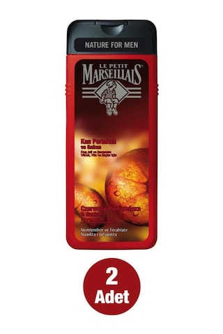 Le Petit Marseillais For Men Kan Portakalı ve Safran Duş Jeli ve Şampuan 400 ML x 2