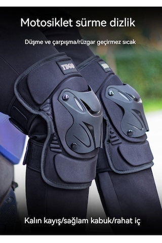 Eternal Luck Motorsiklet Koruyucu Donanım Düşme Önleyici Dizlikler Siyah