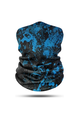 Mavi Boya Desenli Motosiklet Bandana Boyunluk Outdoor Balaklava
