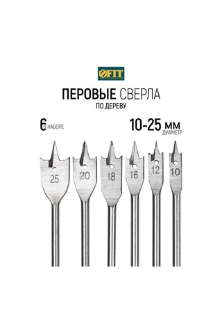 Fıt Fınch Industrıal Tools Fıt Ahşap Matkap Uçları 6'lı 10-25 Mm Tükenmez Uçlu 296166810