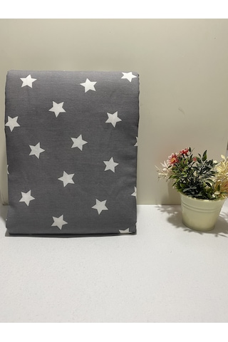Ütü Masası Kılıfı Büyük Boy İpli Stoperli Keçeli Kılıfı Örtüsü Bezi 55x140cm Gray Star Gri Beyaz