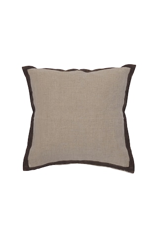 Yargıcı Çiçek Desenli Keten Pamuk Kare Yastık 50x50 Cm 26knht1013c St