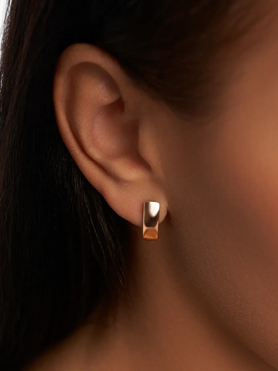 Mıx Jewelry 925 Ayar Gümüş Altın Kaplama Küpeler, İngiliz Kilit 369531560 beyaz