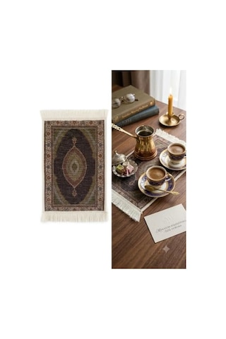 Bybars El Yapımı Osmanlı Desenli Mini Kilim 20x33 Cm Dekoratif Masa Üstü Kilim Türk Motifli Geleneksel Ev Dekoru Püsküllü Vintage Mini Halı Çok Renkli Koyu Renkler Odaklı 7 4 Renk