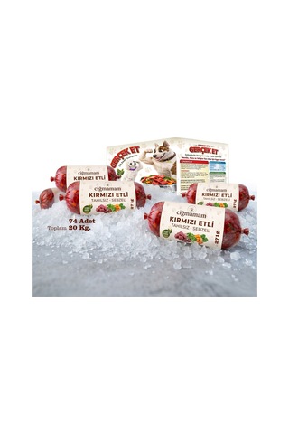 Kırmızı Etli Tahılsız Sebzeli Barf Köpek Maması 20 Kg - 271 G X 74