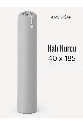 Beylini 40x185 Halı Hurcu 4m2 Sığar Lastikli Nefes Alabilir Kokmaz Tela Lastikli Halı Kılıfı Poşeti Ambalajı Taşınma Yastık Saklama Torbası Gri 1 Adet