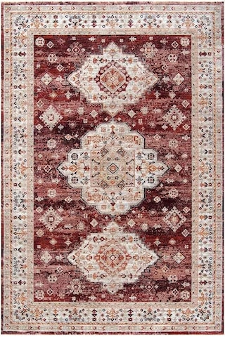 Hoom Rugs Otantik 2609 Kırmızı Vintage Desenli Salon Halısı