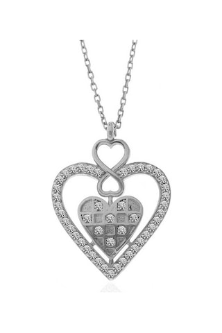 Blackcraft 925 Ayar Gümüş Kalp Sonsuzluk Kadın Kolye Koleksiyon