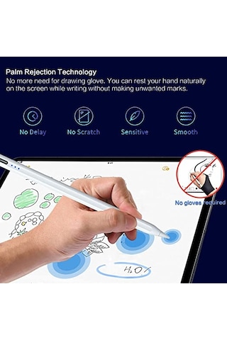 Fuchsia iPad Uyumlu Avuç İçi Reddetmeli Yüksek Eğitim Hassasiyetli Yazı Kalemi