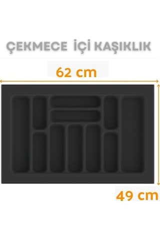 Çekmece İçi Kaşıklık Ve Kepçelik Düzenleyici Antrasit 62x49 Cm 55x40 Cm Kadar Kesilebilir Diğer