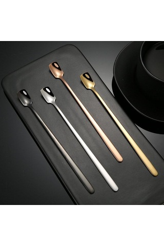 Gümüş İ Cafilas Cspoon Paslanmaz Çelik Uzun Kahve Çay Kaşığı Tatlı Karıştırma Kaşığı Kupa Kahve Çatal Bıçak Takımı Sofra Avrupa Tarzı