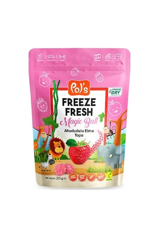 Pol's Freeze Fresh Dondurularak Kurutulmuş Magic Ball Ahududulu Elma Topu 20 Gr 20 G