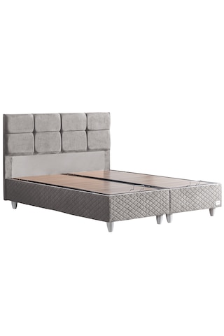 Gümüş İkili Set, Gümüş Çift Kişilik Baza Başlık Seti Gri 160 x 200