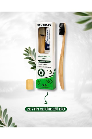 Bio Çözünür Vegan Diş Fırçası- Hassas Dişler İçin - Orta Sert-+2 Adet Diş Macunu