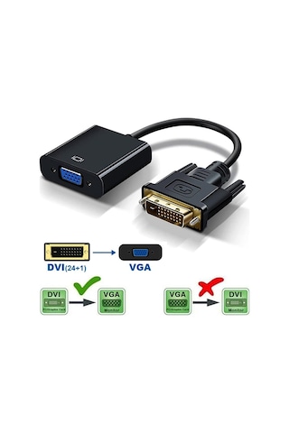 Dvi - D (24+1) To Vga Aktif Dönüştürücü Kablo (Dvı-D Erkek - Vga