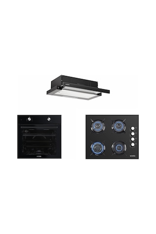 Kumtel B66-S2 -KO-40 TAHDF - DS6-905 S Siyah Ankastre Set