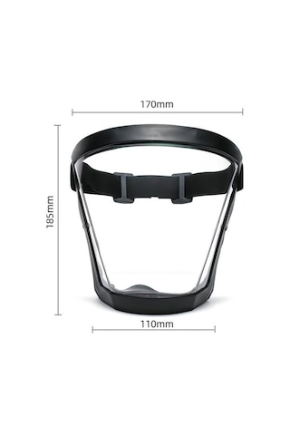 Trendooze Yüz Tam Siyah Sıçrama Şeffaf Önleyici Önleyici Kapağı Kalkanı Güvenlik Gri Buğu + İl