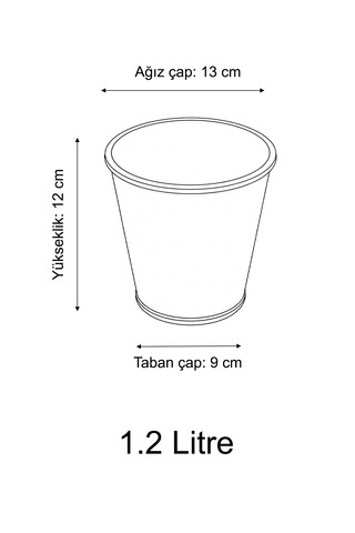 Orkide Saksısı Metal 1.2 Litre - Kova Formlu Dekoratif Mini Saksılık Ve Çiçeklik Altın