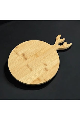 Bambu Geyik Kesim Tahtası Sunum Tabağı Tabak Sunumluk 35 26cm
