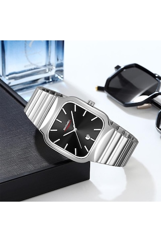 Sones Gedi 52004 Kadın Kuvars Elmas Bilezik Saat Gümüş Kabuk Yeşil Plaka