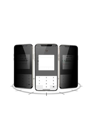 Goocamp Apple iPhone 15 Pro Uyumlu Davin 5d Privacy Cam Ekran Koruyucu